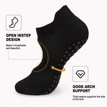 3/5 paires de chaussettes de yoga antidérapantes, chaussettes de maintien pour le pilates, la barre, le ballet et l'entraînement - Multicolore - Voir 1