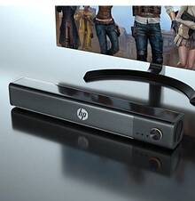 HP WS10 Speaker Modern Style Metal Long Strip Speaker Heavy Bass Audio Computer Cellphone TV Laptop Surround Sound Home Powerful Volume Speaker Original HP Speaker - 查看 7