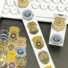 500张金色卡通徽章贴纸卷，趣味徽章装饰涂鸦美学贴纸，乙烯基防水，适用于笔记本电脑、手机、汽车、滑板、水瓶、剪贴簿、电脑日记、剪贴簿用品 - A - 查看 7