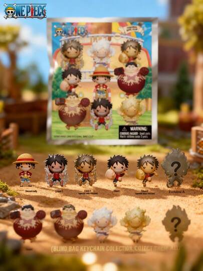 1 pieza Toei Animation One Piece Figura 3D con llavero de clip de mochila con licencia oficial, figura de anime en caja ciega, regalo para fans y coleccionistas