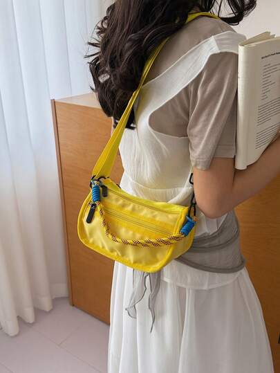 Canvas Colorful Small Bag, Phone Pouch, Patchwork Women's Bag With Wide Strap, Travel Bag, Casual Bag, Practical Small Bag, Fashion Bag