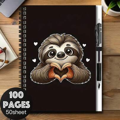 Bộ sổ tay lò xo hình chú lười dễ thương kèm bút! 100 trang, dung lượng lớn, đáp ứng nhu cầu ghi chép công việc và học tập. Bìa tinh tế, lý tưởng cho việc viết nhật ký, lên kế hoạch hàng ngày. Thích hợp cho trường học, làm kỷ niệm tốt nghiệp hoặc quà sinh nhật, ghi chú tiện lợi!