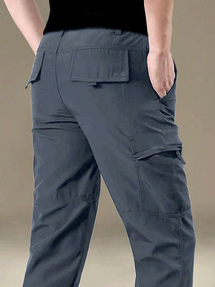 Pantalones de entrenamiento resistentes al desgaste pantalones tácticos de la compañía masculina pantalones de primavera y otoño turismo pantalones de trabajo al aire libre resistentes al desgaste de varios bolsillos pantalones de trabajo al aire libre pantalones de trabajo al aire libre - humo gris - Ver 1