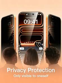 Shockproof Privacy Phone Screen Protector 3pcs Full Coverage Anti-Spy Tempered Glass Screen Protector, Hydrophobic And Oleophobic Coating, Anti-Fingerprint, Protect Screen Privacy, Scratch & Shock Resistant Compatible With Apple X/XR/11/12/13/14/15/16/16 Plus/16 Pro/16 Pro Max/17/17 Air/17 Pro/17 Pro Max/17 Full Series Mother's Day Gift - Black - View 3
