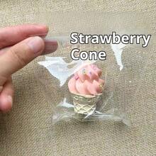 硅胶冰淇淋甜筒软胶玩具，迷你逼真食物造型，减压玩具，手指玩具，挤压玩具，缓解焦虑玩具，适合青少年 - 彩色 - 查看 6
