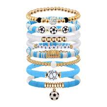 2026 New Hot-Selling Game Day Soft Clay Bracelet Set With Football Pendant And Letter Beads, World Cup Team Bracelet - 款式4 - 查看 1
