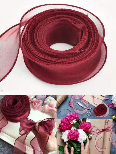 Ruy băng voan đuôi cá 1/2 cuộn (10 thước Anh) mới, dùng để gói bó hoa, băng voan hoa, vật liệu DIY, ruy băng nơ viền lượn sóng, ruy băng viền bánh, ruy băng organza màu trơn, ruy băng viền lượn sóng, dùng để gói quà bó hoa, trang trí tiệc cưới, vật liệu may vá, vật liệu làm bó hoa cưới thủ công, vật liệu đóng gói quà tặng, ruy băng trang trí bánh, trang trí đám cưới, trang trí tiệc, trang trí quà tặng, vật liệu vải satin dùng để gói quà tặng thủ công DIY, trang trí bánh, bó hoa, vật liệu vải satin.