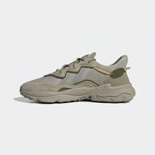 Adidas 男女通用厚底舒适百搭休闲运动鞋，情侣款运动鞋，复古厚底运动鞋 GW4434，适合春秋季穿着 - 皮革灰/綠/深橄欖綠 - 查看 2