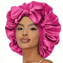 Wear‑On Hair Cap For Natural Curly Hair Women With Adjustable Shoulder Strap, Built‑In Hair Tie & Hat All‑In‑One Design, Anti‑Frizz Hair Protection, Breathable & Soft, Easy To Put On, Stable Fit For Daily Outdoor Commute Styling Accessory - Multicolor - View 6