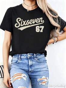 Dam-T-shirts - Svart - Visa 1