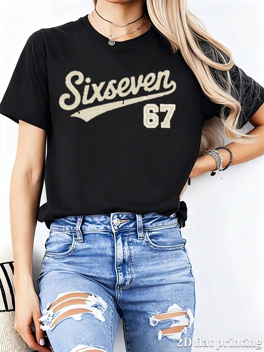 Dam-T-shirts - Svart - Visa 1