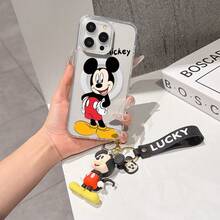 This Disney Mickey Mouse Pattern Lanyard Phone Case Features A Strong Magnetic Closure And Full Coverage Of Acrylic And TPU Material. It's Shockproof, Lightweight, And Suitable For IPhone17/16/11/13/15/15 Plus/15 Pro/15 Pro Max/12/14 Pro Max/11 Pro Max/12 Pro/12 Pro Max/13. It's A Popular Birthday Gift, Business Gift, Durable, Stain-Resistant, And Fingerprint-Resistant New Phone Case For Men And Women. It Also Includes A Mickey Mouse Phone Case And Mickey Mouse Doll Bracelet. Compatible With SamsungGalaxy S20, S21, S22, S23, And S24 Series. It's The Perfect Gift For Friends And Family. This Stylish Phone Case Is Fun, Lightweight, And Durable. IPhone17 Pro Max Phone Case, Minnie Phone Case. - Màu xanh lam - Xem 7
