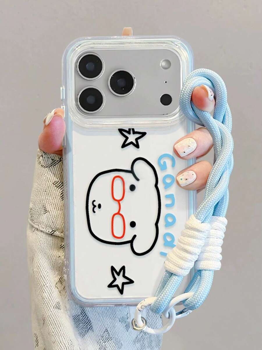 1 chiếc ốp lưng điện thoại hình chú cún dễ thương Kawaii có dây đeo cổ tay bảo vệ camera cho iPhone 17Pro Max 17Air 17 16 15 14 13 12 11 Pro Max Plus, phù hợp cho nữ giới. Món quà lý tưởng cho sinh nhật/Ngày của Mẹ. - Màu xanh nhạt - Xem 1