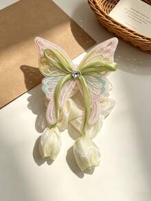 1 chiếc dây buộc tóc nơ xinh xắn, dây buộc tóc hình hoa tulip bằng vải organza, dây buộc tóc đuôi ngựa, nhẹ nhàng cho tóc, phù hợp cho các dịp thường ngày, đi học, du lịch, tiệc tùng. - Nhiều màu - Xem 8
