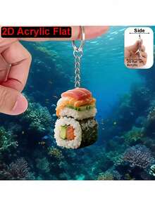 2D立体寿司造型亚克力钥匙扣，趣味十足，适合装饰包包和车钥匙，是节日送礼佳品。这款亚克力钥匙扣可作包包挂件、汽车装饰或节日挂件，是馈赠亲朋好友的理想之选，也是送给母亲、父亲、毕业生和老师的趣味礼物。 - 彩色 - 查看 10