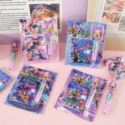Hasbro 1 قطعة طقم قرطاسية جديد لصياد الساحرات، قلم حبر جاف وكراسة صغيرة مبتكرة، لوازم قرطاسية عالية الجودة (كراسة وقلم حبر جاف)، مناسب للتنظيم وتدوين الملاحظات، مناسب كهدية للعودة إلى المدرسة (لون/طراز عشوائي)
