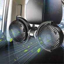 Kipas Mobil Bertenaga USB, Kipas Kursi Belakang Kepala Ganda, Kontrol 3 Kecepatan Independen, Motor Tanpa Sikat yang Senyap, Rotasi 360°, 5V 2A, Sirkulasi Udara untuk Kendaraan, Van, Truk, SUV, RV (Colokan USB) - Kipas kepala ganda - View 2