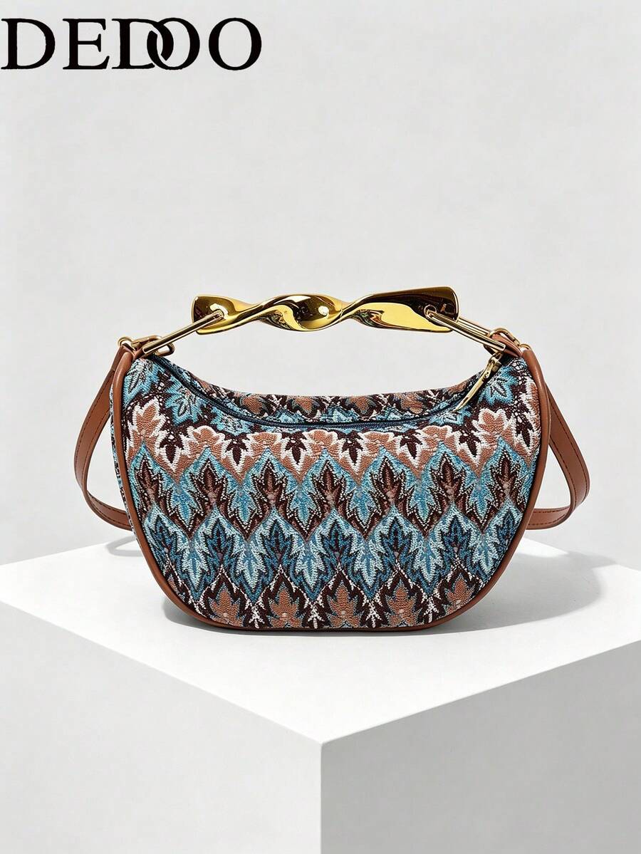2025 New Unique Design PU Leather Handbag/Shoulder Bag, Metal Handle, High-End Quality