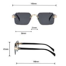 1pc Men's Fashion Decorative Glasses, Gold Plastic Material, Solid Color Pattern, Retro Style, Square, Rimless Glasses, Suitable - Multicolor - View 8