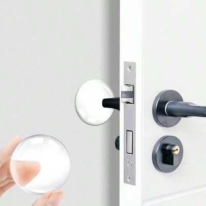 3/8/12pcs Transparent Self-Adhesive Silicone Door Stopper, Wall Protector Shock Absorbing Cushion Pads For Home Entrance Door Anti-Collision Protection