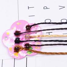 6pcs/Set Colorful Braided Hair Clips, Random Color Assorted Rainbow Braided Ponytail Hair Accessories For Girls - Multicolor - View 7
