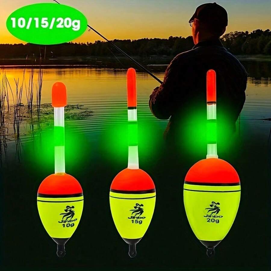 Bộ 3 phao câu cá EVA bền chắc, phát sáng trong bóng tối, thích hợp cho câu cá và câu rê, thiết kế ổn định và nhẹ, dụng cụ câu cá thiết yếu cho người đam mê câu cá, du lịch gia đình, đạp xe, cắm trại ngoài trời, phao xốp có độ nổi cao với thiết kế đuôi dài giúp tăng cường độ ổn định và khả năng kiểm soát. - Nhiều màu - Xem 1