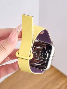 1条男女通用荔枝纹硅胶磁吸表带，兼容 42mm、38mm、40mm、41mm、44mm、45mm、46mm、49mm，时尚智能手表替换表带，适用于Series Ultra2、Ultra SE2、SE 11、10、9、8、7、6、5、4、3、2、1 - 彩色 - 查看 3