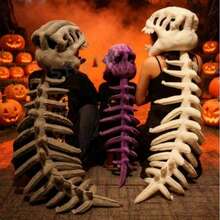 Dinosaur Skeleton Costume Set Fun Skeleton Dress Up Animal Theme Party Cosplay Adult - Grey - View 1