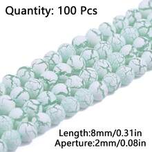 100 hạt acrylic tròn nứt, vật liệu làm đồ trang sức thủ công DIY - Hạt cườm bị nứt - Xem 15