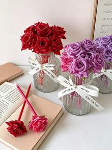 1pc Realistic Rose Ballpoint Pen - These Lifelike Rose-Themed Pens Come In A Variety Of Colors, With An Elegant And Fresh Design That Is To The Eye. They Make An Excellent Gift For Teachers, Family, Daughters, Students, And More For Holidays, Graduations, New School Years, Birthdays, Weddings, Bridal Showers, Celebrations, Anniversaries, Bachelorette Parties, And Other Special Occasions. - One Size Fits All - View 6