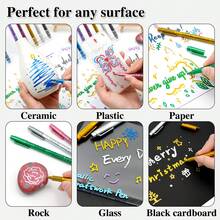 1pc 12-Color Quick-Dry Metallic Marker Pen Set, Suitable For DIY Crafts, Toys Coloring, Glass, Ceramics, Shoes, Metal Items Painting, Graffiti Pen, Highlighter Pen, Craft Marker - Metal Markers - View 3