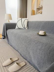 1pc All-Season Universal Sofa Cover Suitable For Single, Double, Three And Four Seater Sofas, Machine Washable, Modern Home Decor Design - Grey - View 10