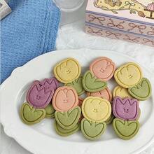 6pcs Minimalist Tulip Cookie Cutter, Cute Cartoon Flower Baking Tool, Suitable For Spring DIY Desserts And Baby Shower Party - View 3