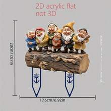 2D Flat, 1pc Acrylic Planter Decor, Mini Stake, Happy Gnome Figurines, Suitable For Potted Plants, Creates Holiday Atmosphere Indoors, Great Gift For Weddings, Birthdays, And Housewarming - A1 - View 3