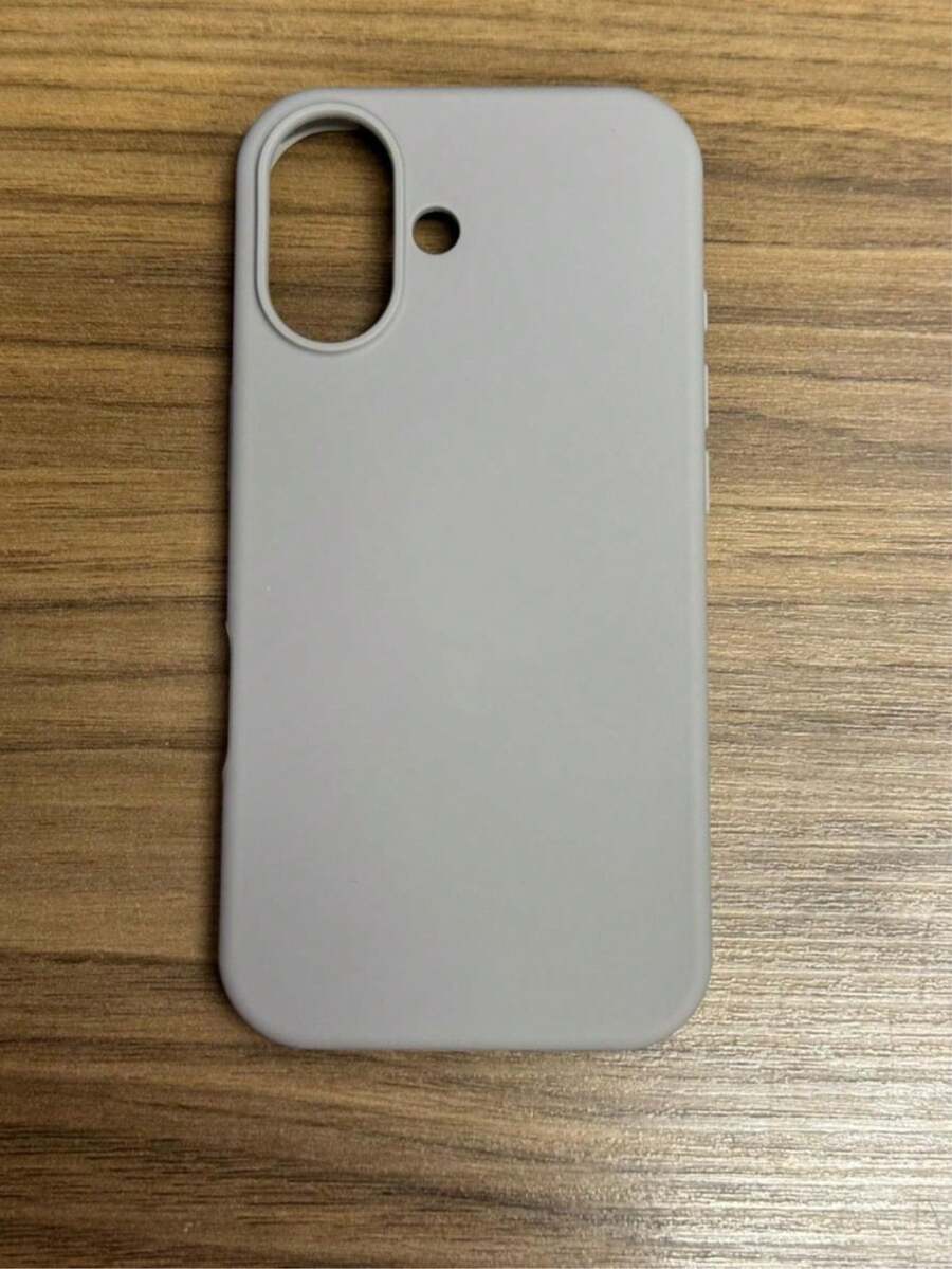 Premium Velvety Silicone Phone Case IP17 Open Camera Protective Case With Apple Logo - Grey - View 1