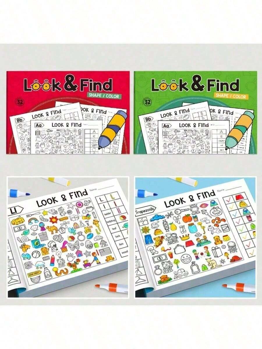 Sách vẽ tranh tìm hình ẩn, vẽ bằng bút chì, sách hoạt động tìm kiếm và vẽ tương tác, các trang chủ đề trốn tìm hấp dẫn (phân phối ngẫu nhiên), vui nhộn và đơn giản, giúp phát triển kỹ năng vẽ và thực hành, tăng cường sự tập trung và trí tưởng tượng, thích hợp làm quà tặng Giáng sinh, sinh nhật, tiệc tùng, năm mới, Halloween. - bản thiết kế - Xem 1