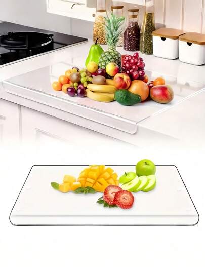 Acrylic Kitchen Cutting Board With Built-In Counter Lip, See-Through Design That Won't Hide Your Countertop, Protects Counters From Spills, Cuts And Heat Damage, Great For Use As A Prep Board, Serving Tray Or Work Surface, Lightweight And Shatter-Resistant, Sturdy Construction For Long-Lasting Use, A Practical And Stylish Addition To Any Kitchen, Christmas, Halloween, Easter, Holiday Season Gift