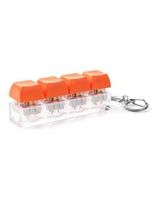 1pc Minimalist 4-Key Keyboard Stress Relief Keychain, Pressure Relief Keychain, Car Key Chain, Bag Pendant, Keyboard Key Design, Adult Finger Press Keychain, Finger Press Keyring, Soothing Keychain, Focus Relaxation Keychain, Birthday Gift, Party Gift, Holiday Gift Gifts For Mother, Father, Graduation, And Teacher - Multicolor - View 24