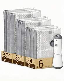 Travel Space Saving Vacuum Storage Bags, 3 Sizes Thick Leak-Proof Reusable Clothes Quilt Compression Bags, Dust Moisture Proof Wardrobe Luggage Organizer - 查看 16