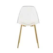 Table And Chair Set. Luxury 88cm Tempered Glass Dining Table + 4 Clear Plastic Dining Chairs. Modern And Minimalist Set Of 1 Table And 4 Chairs, Ideal For Small Dining Rooms. - Gold - View 8
