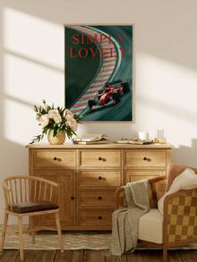 1pc Frameless F1 Racing Car Wall Art, Chic Racing Girl's Choice Canvas Poster, Dorm Room Party Decoration Best Gift, Back To School, Room Decor Bedroom, Funkyposters - F1 - View 4