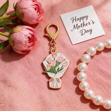 30pcs Red & Pink Flower Keychain Set, Daily Backpack Hanging Decor, Shoe & Boot Accessories, Mother's Day "Mom" Gift, Student Graduation, Wedding, Teacher Gift - Multicolor - View 6