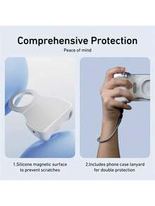TELESIN Magsafe Multi-Functional Photo Aid/Fill Light: Magnetic Attachment, Wireless Control, Ergonomic Handle, 1/4-Inch Universal Interface, Magnetic Flash For Mobile Phones, Fill Light For Live Streaming, Lightweight And Portable, LED Light For Taking Photos, Selfies, And Beautifying Images, Compatible With IPhone/Android Devices. - Multicolor - View 5