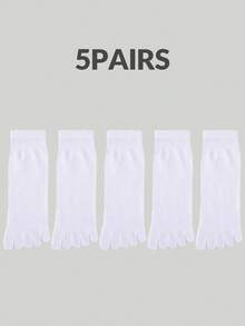 5 Pairs Men's Black Casual/Business Versatile Moisture Wicking Odor-Resistant Toe Socks, Fall - Black - View 18