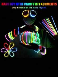 100pcs Glow Sticks For Adult Party, Durable Plastic Multicolor Glow Sticks To Liven Up Party Atmosphere For Party, Wedding, Birthday Party, Concert (Please Gently Bend After Receiving To Activate). Also Suitable For Mother's Day, Graduation Ceremony And Other Occasions. - View 5