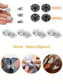 50 chiếc khuy bấm may 10mm, khuy bấm kim loại, thích hợp cho vest, áo khoác, quần jean, áo sơ mi, tự làm đồ thủ công, túi xách, ví, phụ kiện may vá, đồ thủ công mỹ nghệ, túi xách, quần áo. - đen - Xem 17