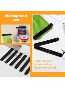 1/5/10pcs Reusable Plastic Food Clips, Suitable For Sealing Fruits, Vegetables, Dried Goods, Snacks, Seasonings, Etc. - O-Black - View 5