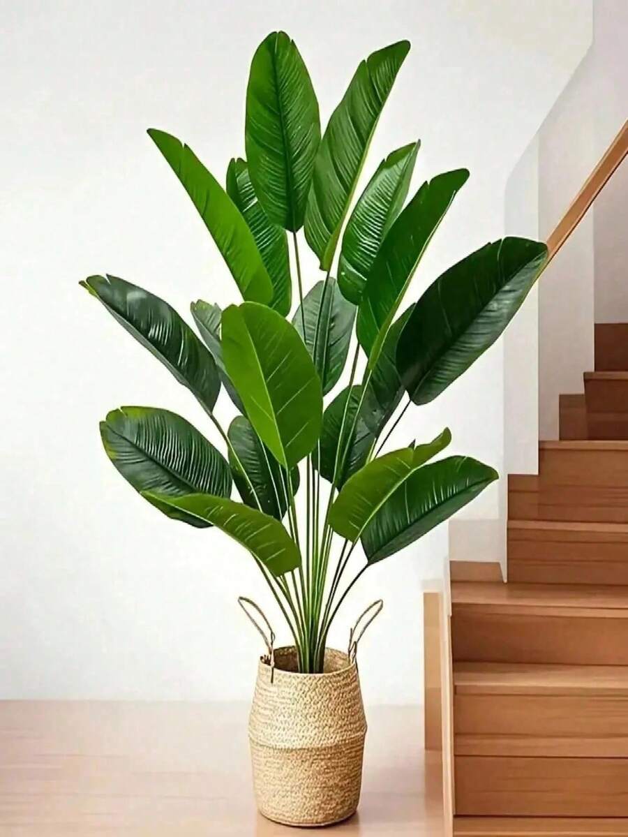 12/18/24 Leaves Large Artificial Banana Tree, Suitable For Indoor And Outdoor Placement, Ideal For Office, Garden Decor, Home Decor, Photography Backdrop, Father's Day, Mother's Day, Independence Day - Multicolor - View 1