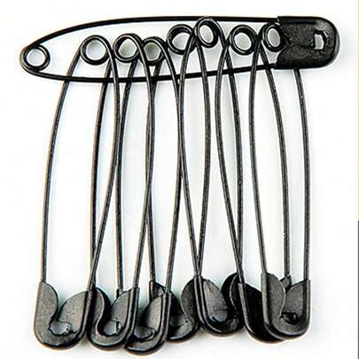 100 chiếc kim băng an toàn, dụng cụ may vá DIY, kim kim loại màu bạc, đen, vàng, kim cài áo nhỏ, phụ kiện may mặc