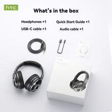 HTC HP09 2026 سماعة رأس جديدة تماماً فوق الأذن مع عمر بطارية لمدة 63 ساعة، مقاومة للماء بمعيار IPX5، ووظيفة ترجمة متاحة عبر تطبيق قابل للتنزيل (حوالي 150 لغة). كما تتميز بتطبيق مخصص لضبط وظائف السماعة وتوفر جودة صوت عالية الدقة! - مشاهدة 9
